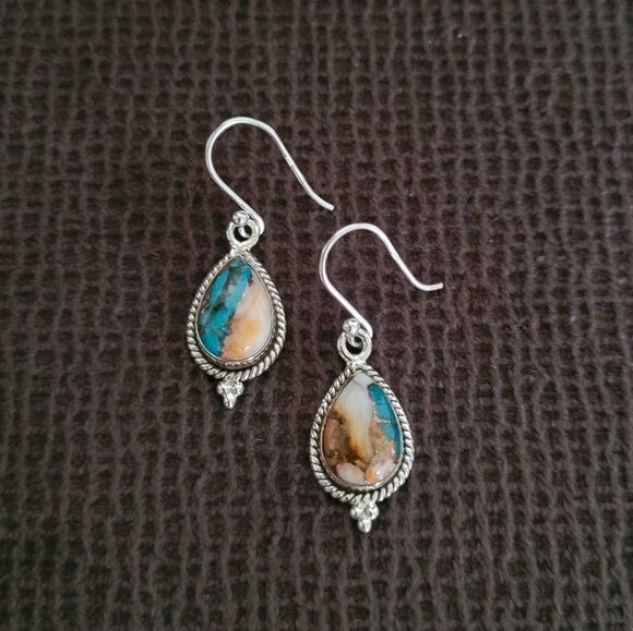 Shivam Jewelry - Shivam Oyster Blue💙 Copper Turquoise Teardrop💧 Earrings